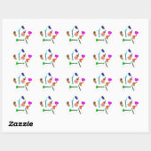 Sticker Étoile Arc-en-ciel d'Ukulele (Feuille)