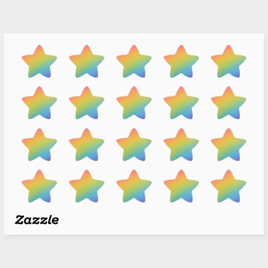 Sticker Étoile Arc-en-ciel teintes moyennes (Feuille)