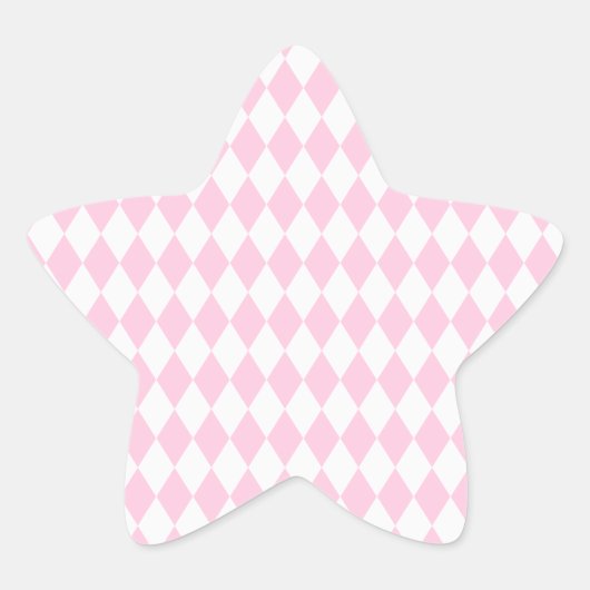 Sticker Étoile Arlequin rose et blanc (Devant)