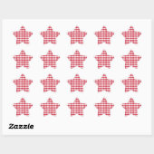 Sticker Étoile Arlequin rouge et blanc (Feuille)