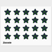Sticker Étoile Armstrong tartan bleu et vert plaid (Feuille)