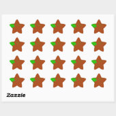 Sticker Étoile art abstrait marron et vert (Feuille)
