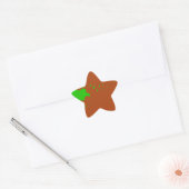 Sticker Étoile art abstrait marron et vert (Enveloppe)