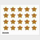 Sticker Étoile Art de baseball jaune doré Imprimer (Feuille)
