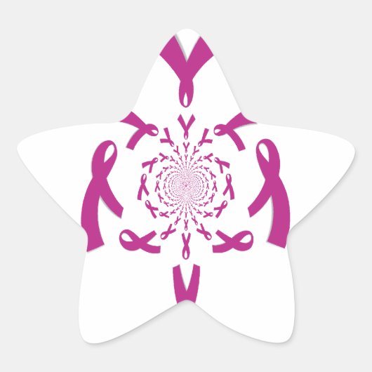 Sticker Étoile Art de sensibilisation au cancer du sein Imprimer (Devant)