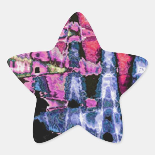 Sticker Étoile Assez mignonne pourpre Cendres Gris et Noir Aquare (Devant)