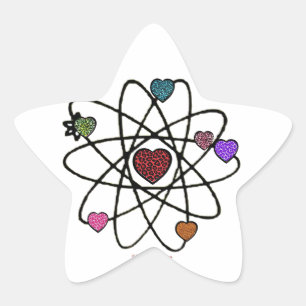 Sticker Étoile Atomic Saint-Valentin Cœurs Imprimés Léopard