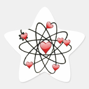 Sticker Étoile Atomic Saint-Valentin Cœurs Rouges