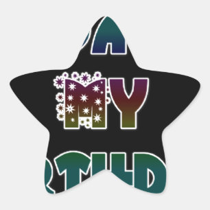 Sticker Étoile Aujourd'hui est mon art d'anniversaire