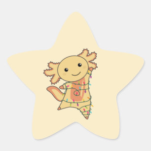 Sticker Étoile Axolotl Joyeux Noël Animaux d'hiver Axolotls