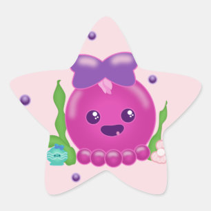 Sticker Étoile Baby Girl Kawaii Octopus