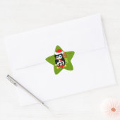 Sticker Étoile Baguette de Noël mignonne avec des pingouins (Enveloppe)