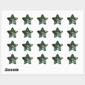 Sticker Étoile Baies rouges, avec sainte (Feuille)