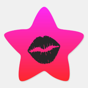 Sticker Étoile Baiser Noir