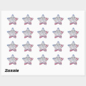 Sticker Étoile Bald Eagle Head & the American Flag (Feuille)