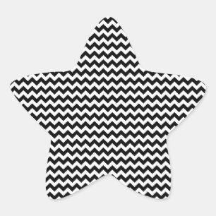 Sticker Étoile Bande de Chevron noir et blanc