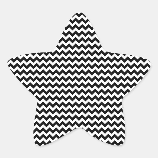 Sticker Étoile Bande de Chevron noir et blanc (Devant)