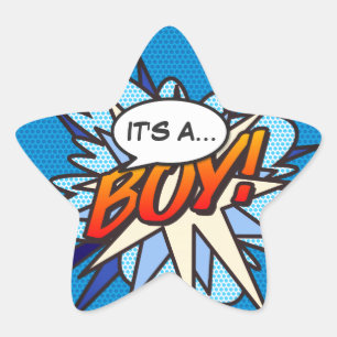 Sticker Étoile Bande dessinée Pop Art C'EST UN GARÇON Révélation 