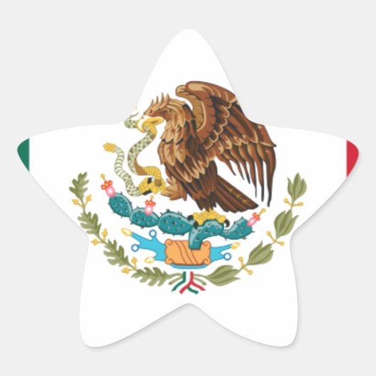 Sticker Étoile Bandera de México - Drapeau du Mexique - Drapeau d (Devant)