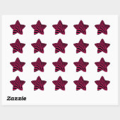 Sticker Étoile Bandes de zèbre rose chaud (Feuille)