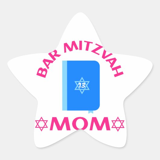 Sticker Étoile Bar Mitzvah Maman, Bar Mitzvah, Etoile de David (Devant)
