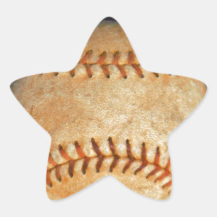 Sticker Étoile Baseball Blanc Vintage couture rouge