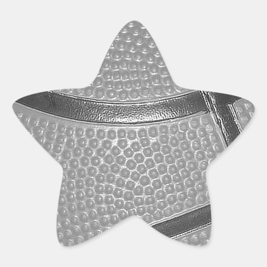 Sticker Étoile Basket-ball noir et blanc (Devant)