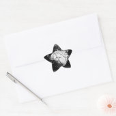 Sticker Étoile Basket-ball noir et blanc (Enveloppe)