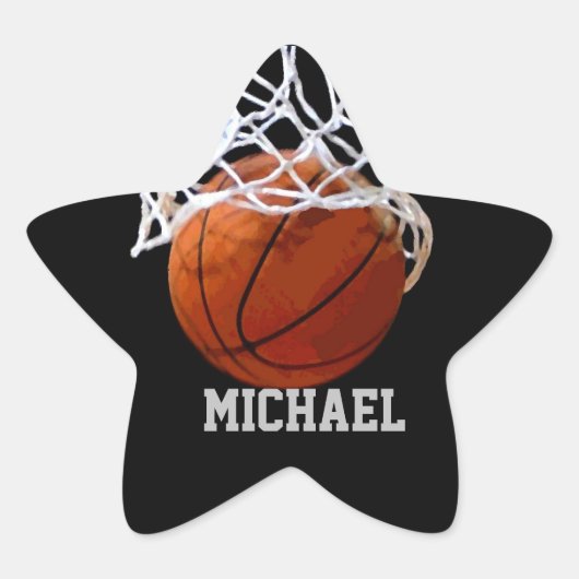 Sticker Étoile Basket-ball Votre nom (Devant)