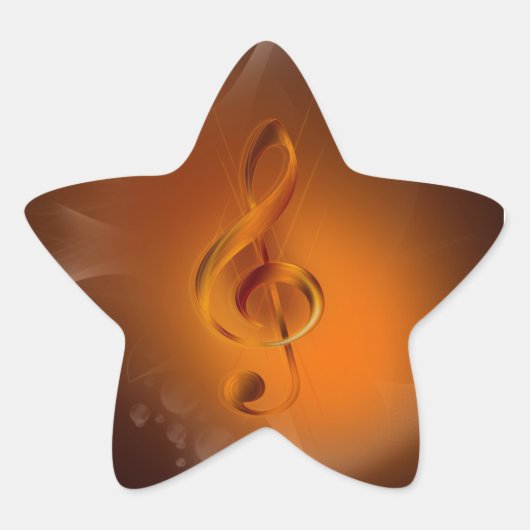 Sticker Étoile Beau cool flamboyant couleurs effets musique (Devant)