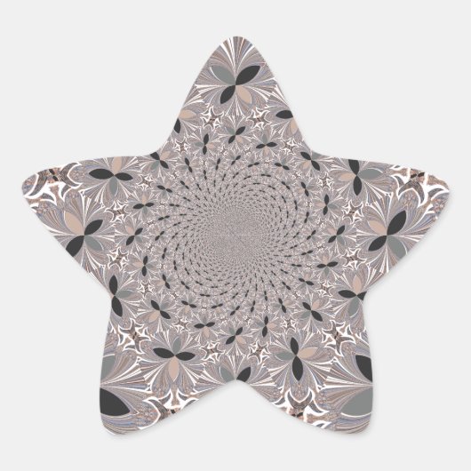 Sticker Étoile Belle belle cendre gris kaléidoscope sans soudure (Devant)
