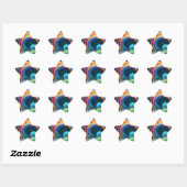 Sticker Étoile Belle cascade arc-en-ciel (Feuille)