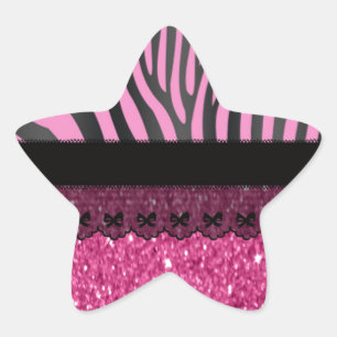 Sticker Étoile Belle élégante ceinture zèbre dentelle parties sci