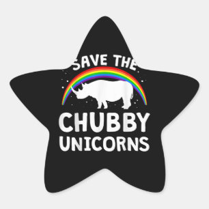 Sticker Étoile Belle Enregistrer Chubby Unicorns Rhino Lover Cade