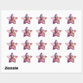 Sticker Étoile Belle fille de Noël rose 01 (Feuille)