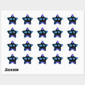 Sticker Étoile Belle Galactique Blue Love Texte Motif Design, (Feuille)