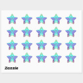 Sticker Étoile Belle Happy Holidays Blue Cyan conception vectorie (Feuille)