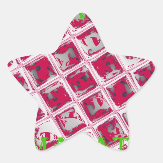 Sticker Étoile Belle image Extraordinaire rouge stylish miroir (Devant)