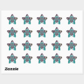 Sticker Étoile Belle impression Angélique Purple et Cyan Abstrait (Feuille)