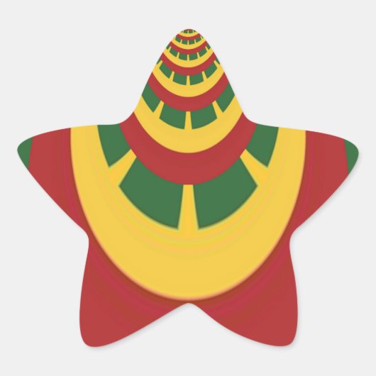 Sticker Étoile Belle Rasta Extraordinaire Couleurs Art Imprimer (Devant)
