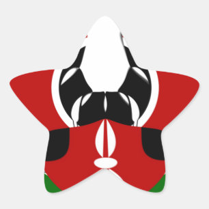 Sticker Étoile Belle Tapisserie kenyane : Drapeau kényan Papillon