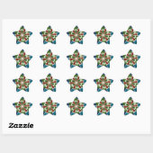 Sticker Étoile Belle Tendance asiatique Textile Design Art (Feuille)