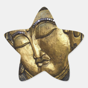 Sticker Étoile Bénédiction Bouddha Doré Amour Inspirationnel