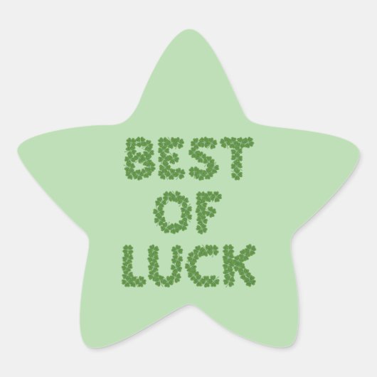 Sticker Étoile Best of Luck Clovers Greeting (Devant)