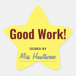 Sticker Étoile Bien fait élève à l'école