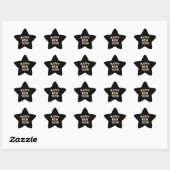 Sticker Étoile Black Gold Grey Happy New Year (Feuille)