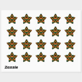 Sticker Étoile Black, Green, Red, et Yellow Kente Cloth (Feuille)