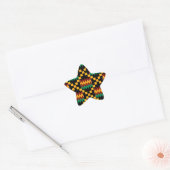 Sticker Étoile Black, Green, Red, et Yellow Kente Cloth (Enveloppe)