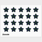 Sticker Étoile Black Watch Tartan bleu vert Plaid (Feuille)