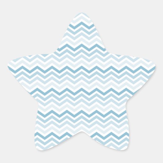 Sticker Étoile Blanc bleu Chevron Ombre (Devant)